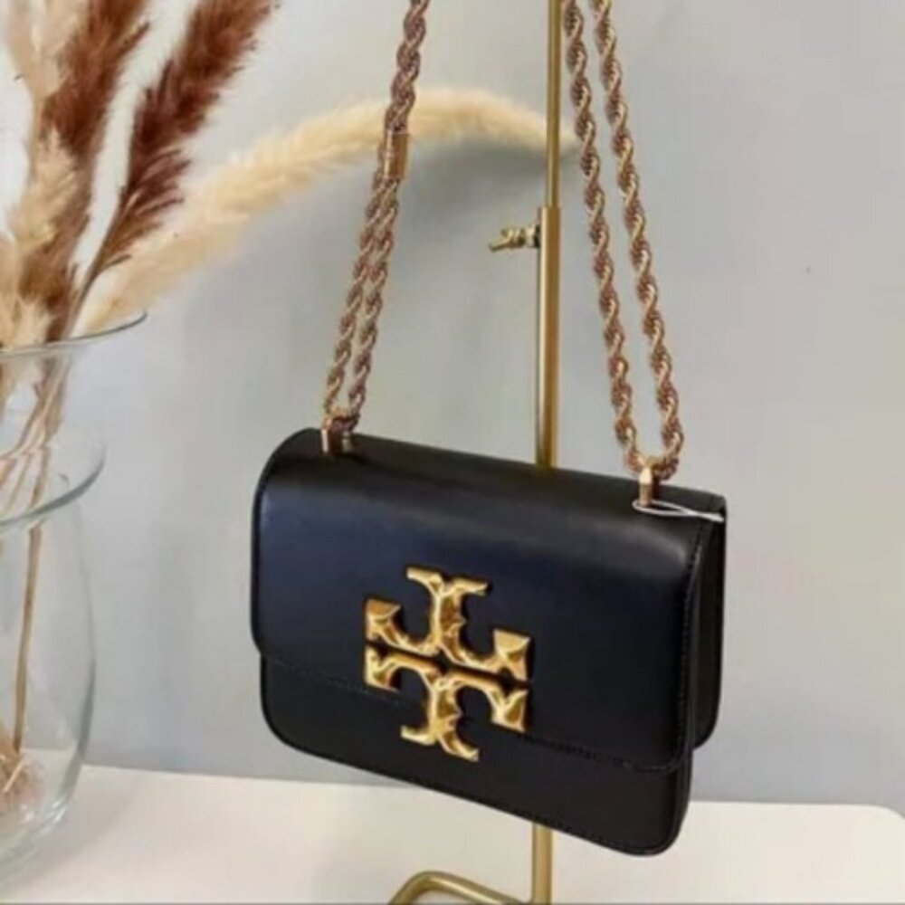 Refined Tory Burch Black Flap Shoulder Bag - Picture 3 of 8